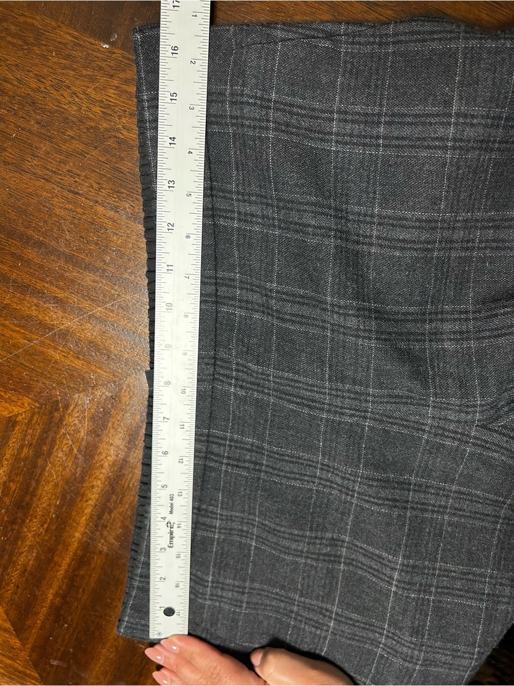 Eileen Fisher Womens Charcoal Grey Windowpane Plaid Ankle Pants Tapered Size M - Picture 9 of 11